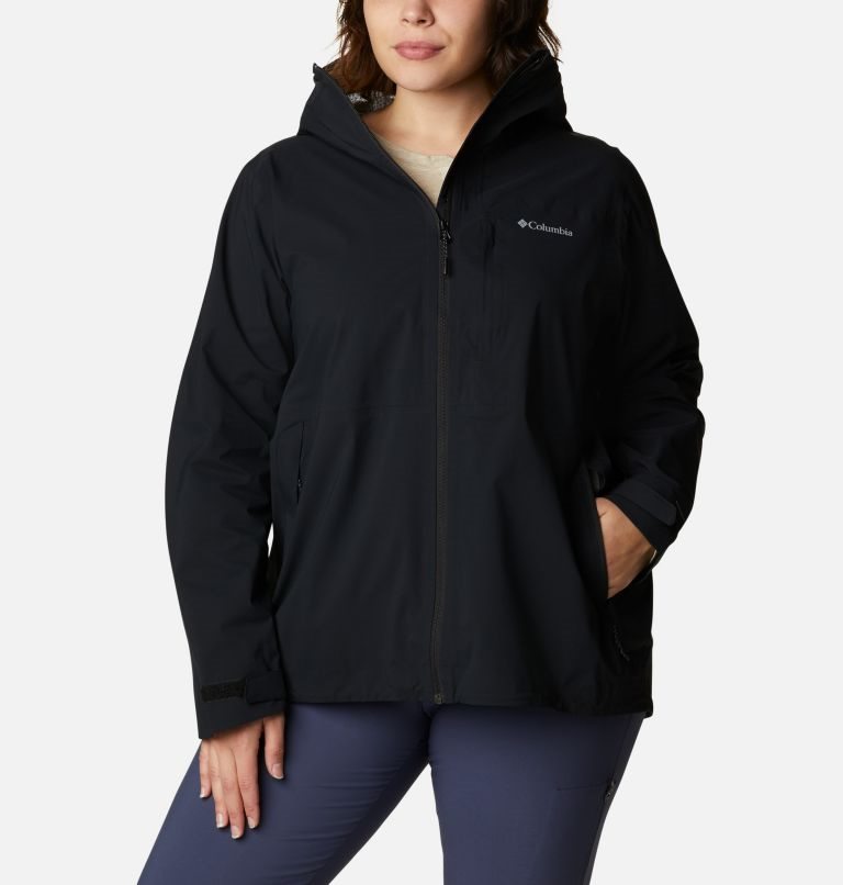 Women\'s Columbia Omni-Tech Ampli-Dry Shell Jackets Black | Plus Size CA-M5410